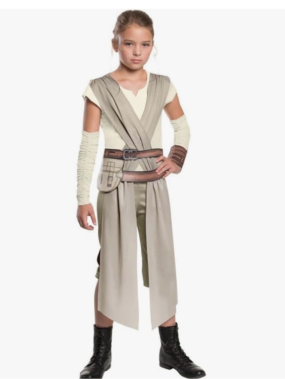 Girls Beige Jedi-Inspired Costume Tunic with Arm Wraps
